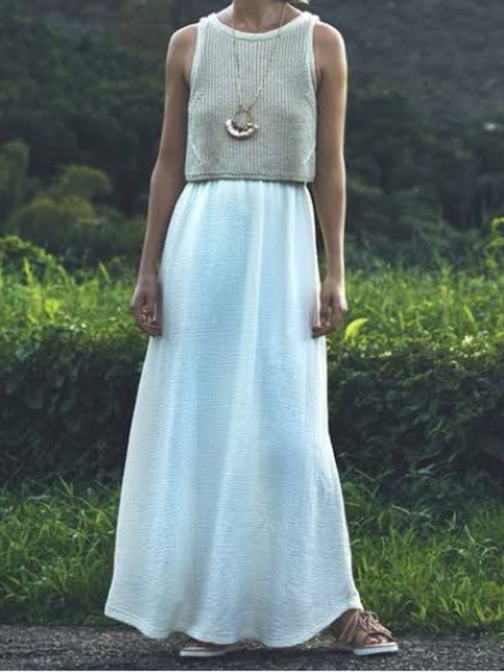 Anthropologie Layered Sweater Maxi Dress